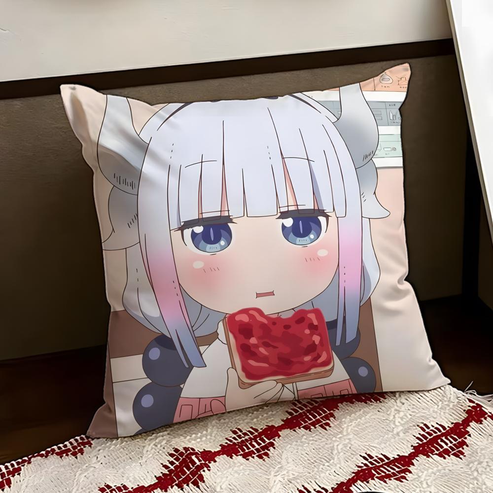 Miss Kobayashis Dragon Maid Cushion Cover Reversible Soft Durable Pillow Cover Home  Car MultiScene Use for Daily Comfort
