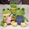 27cm Cartoon Adorable Animal Frog Plush Doll Gentleman Bow Tie Guitar Frog Reptile Plush Toy Home Decoration Present Designed For Children
