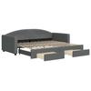 VidaXL Daybed with Trundle and Drawers Dark Grey 90x200 Cm Fabric 3197225