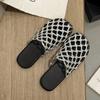 Fashion 2025 Summer Fashion Woven Outer Sandals Slip Baotou Women Wear Outer Slippers Lazy People Slip Versatile