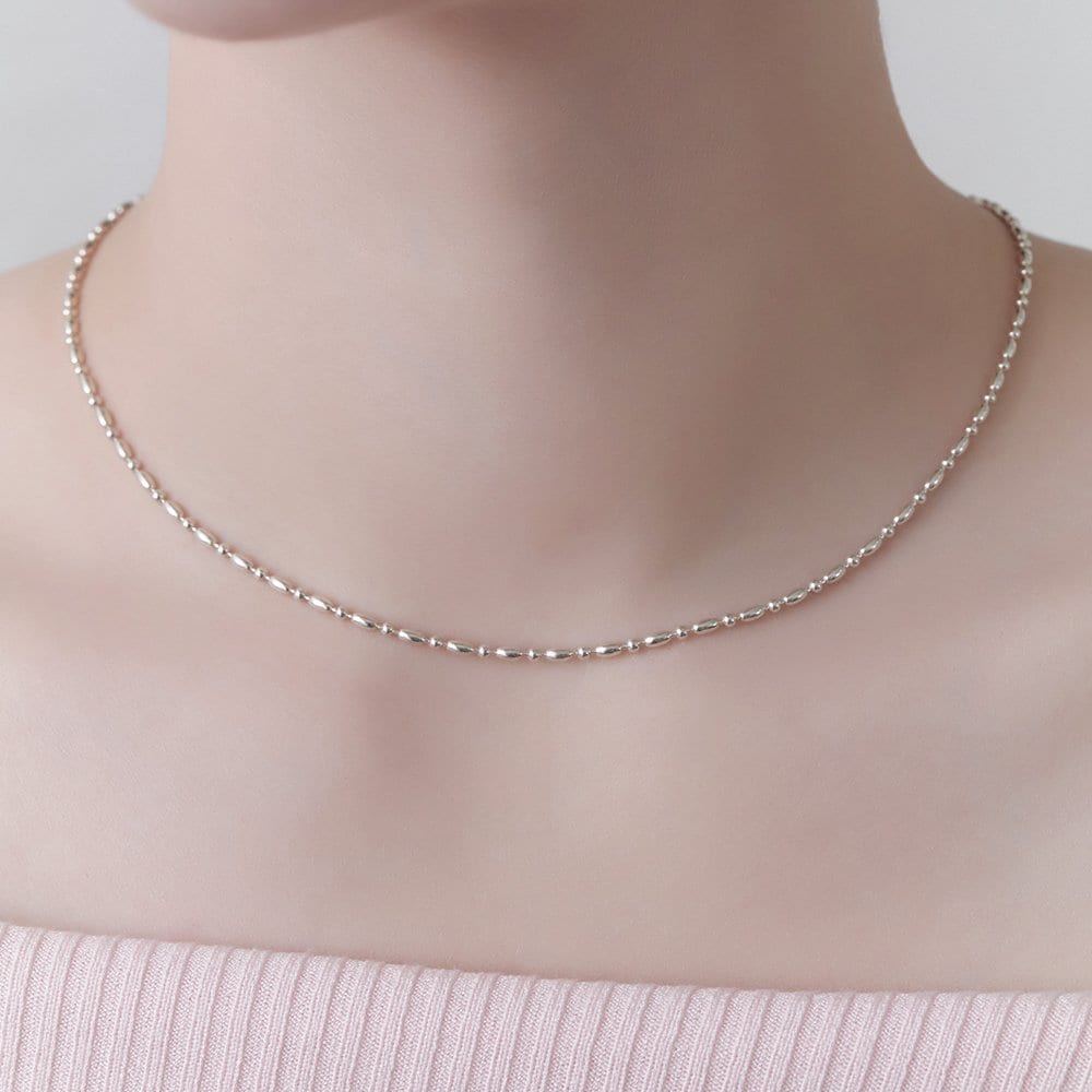 Silver925 Dual Silver Ball Necklace