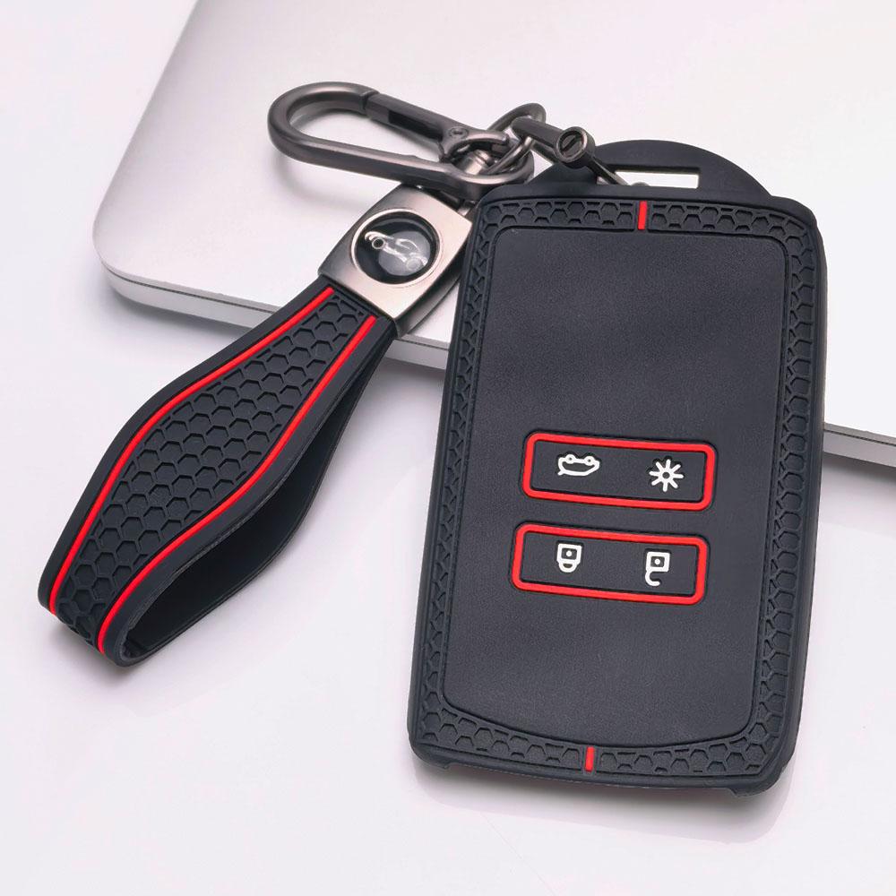 Key Cover for Renault Koleos Kadjar Arkana Clio Megane Captur Zoe Scenic with Keychain Anti-Scratch Guard Shockproof Protection Soft Grip Texture