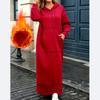 Women's Fashion Solid Color Hooded Sweatshirt Dress with Drawstring And Large Pocket - Trendy Autumn Winter Outfit