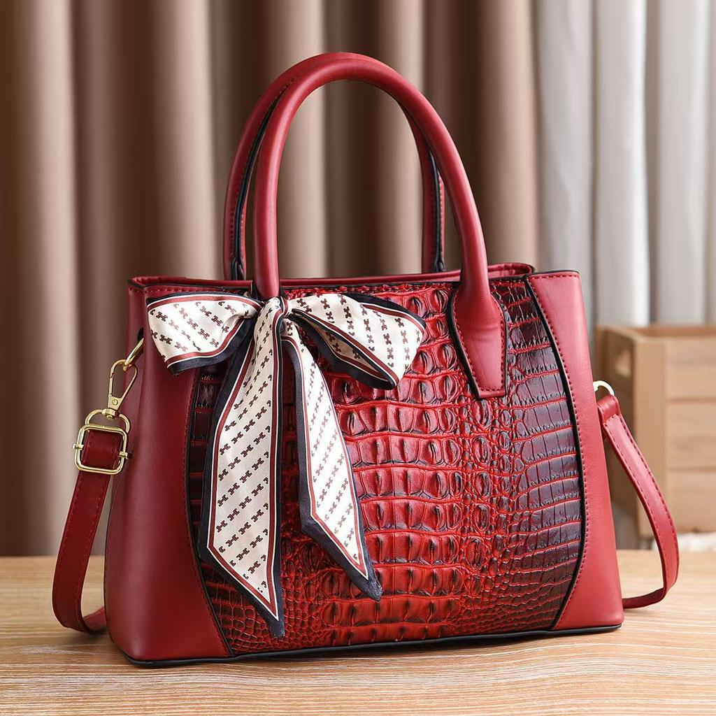 New Fashion Crocodile Pattern Tote Bag,Casual Large Capacity Women Handbag Shoulder Crossbody Bag