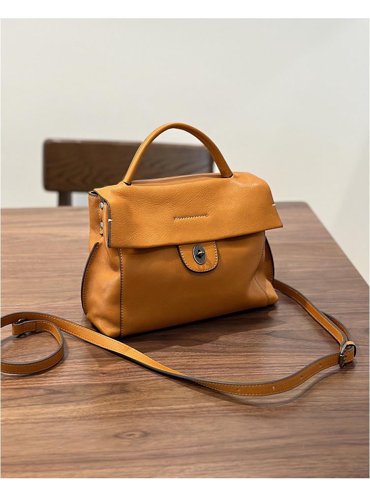 2024 Autumn/Winter Vintage Handmade Women's Genuine Leather Shoulder & Crossbody Bag
