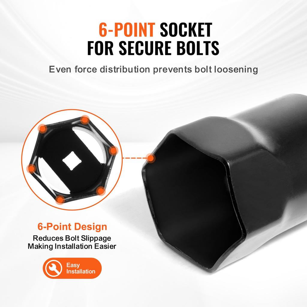 VEVOR Wheel Bearing Locknut Socket Set, 1/2 Inch Drive 7 Piece SAE and Metric 6-Point Socket for Ford, Dodge, and Toyota Vehicles, with Storage Case