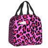 Benutzerdefinierte Leopardenmuster Tragbare Lunchboxen Damen Auslaufsicher Tierfellmuster Kühlbox Thermische Lebensmittelisolierte Lunchtasche Schüler