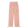 Women Casual Cargo Pants Drawstring Solid Streetwear Elastic Waist Sweatpants Loose Y2K Joggers Hip Hop Trousers