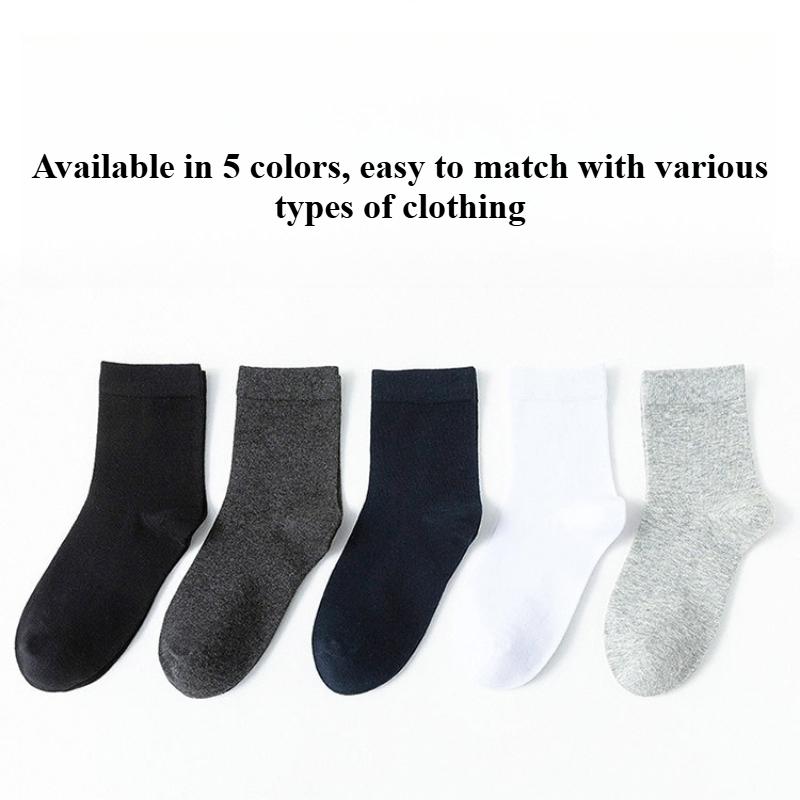 5 Paar Herren-Baumwollsocken in mittlerer Wadenhöhe, Deodorierende und schweißabsorbierende Baumwollsocken für Herren, Dünner Stil für den Sommer