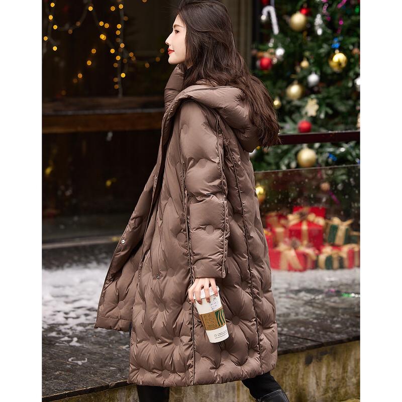 Demana "Winter Snow" Women's Mid-Length Hooded 90% Duck Down Pongee Jacket