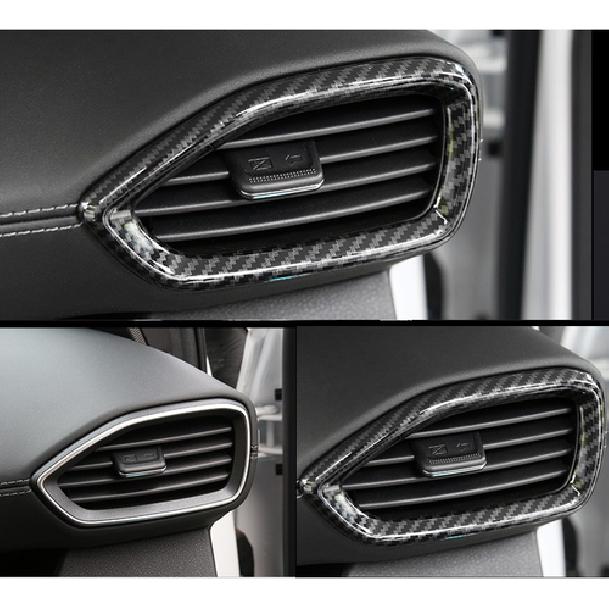 For - Hyundai Santa Fe Carbon Fiber L & R Air Outlet Vent Cover Trim