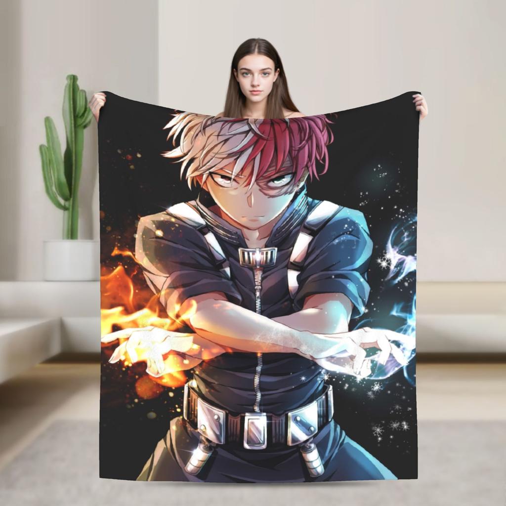 Toga Himiko Manga Blankets Boku No My Hero Academia Fleece Novelty Breathable Throw Blanket for Bedding Lounge Autumn/Winter