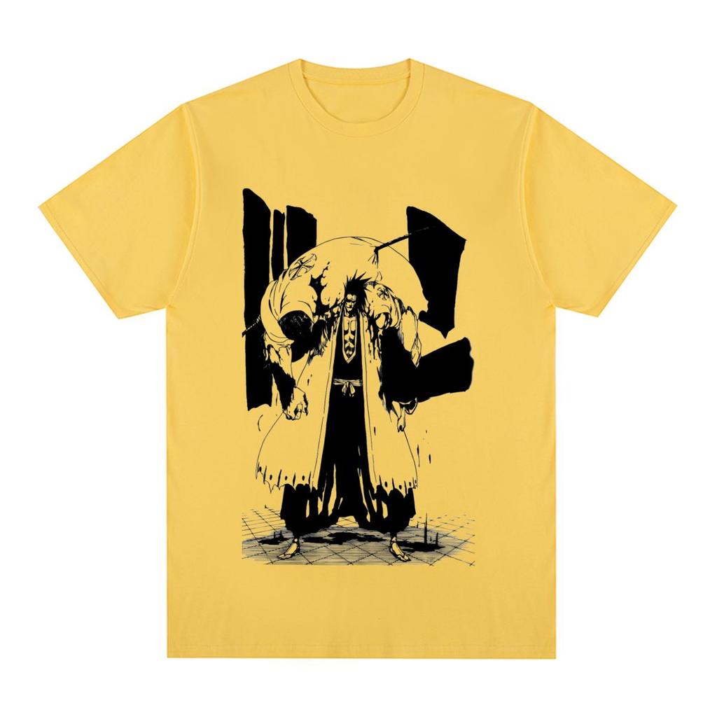 Anime Bleach Zaraki Kenpachi Vintage T-shirt Graphic Punk Harajuku Cotton Men T Shirt New Tee Tshirt Womens Tops