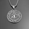Viking Tree of Life Rune Pendant Necklace Stainless Steel Men's Personalized Jewelry
