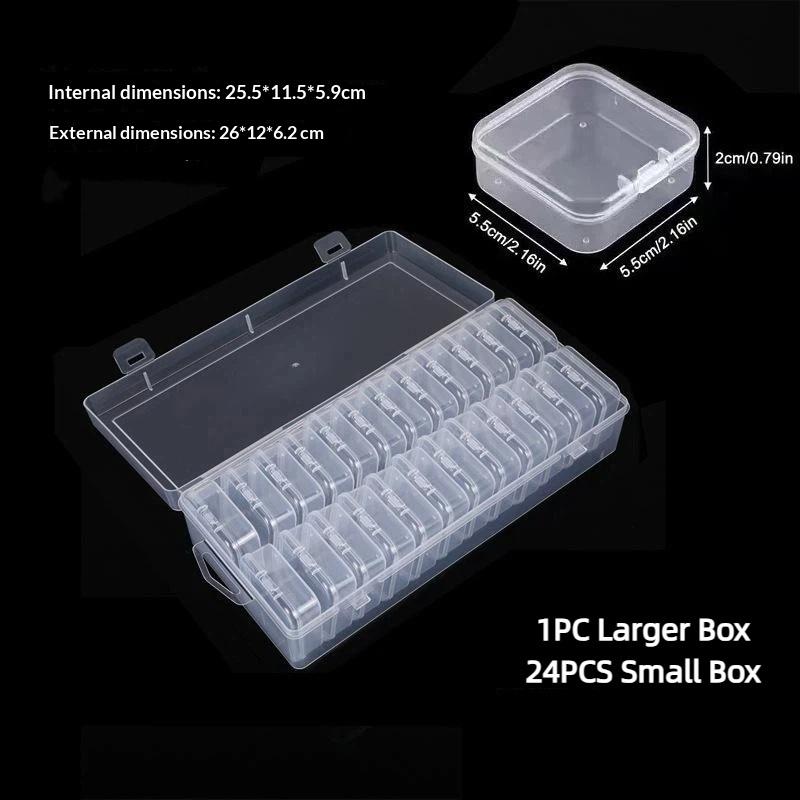 Storage Organizer Box Set 12/14/15/24/30Pcs Small Clear Plastic Bead Storage Containers For Small Items Crafts Jewelry