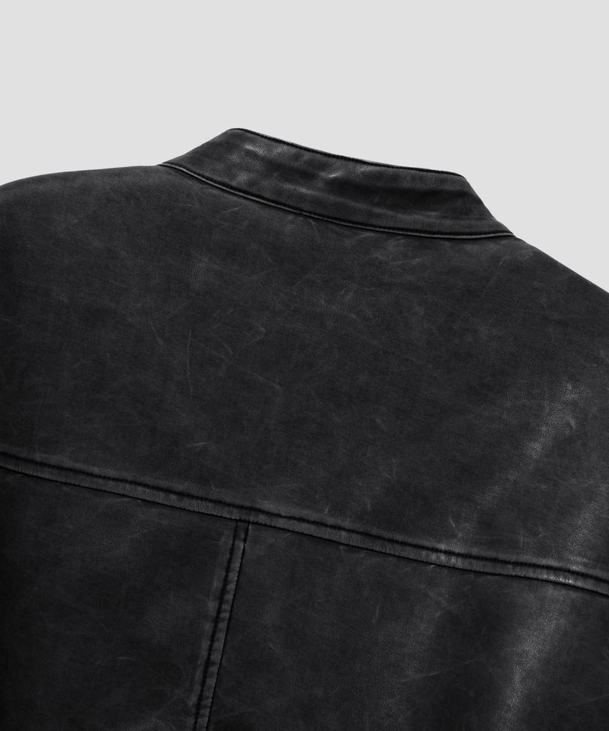 AGOD Vintage Leather Biker Blouson [Black]