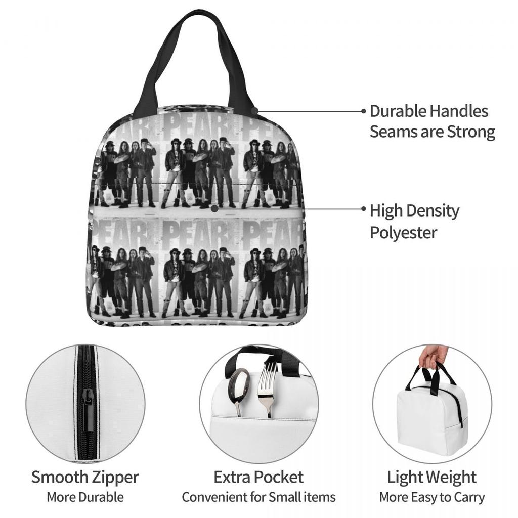 Pearls Jam Band 2024 World Tour Rock Concert Insulated Lunch Bag for Women Office Cooler Thermal Food Box Tote Lunch Boxes