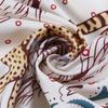 POBING Manual Hand Rolled Twill Silk Scarf Women Leopard Double Print Square Scarves Wraps Echarpes Foulards Femme Hijab 90CM