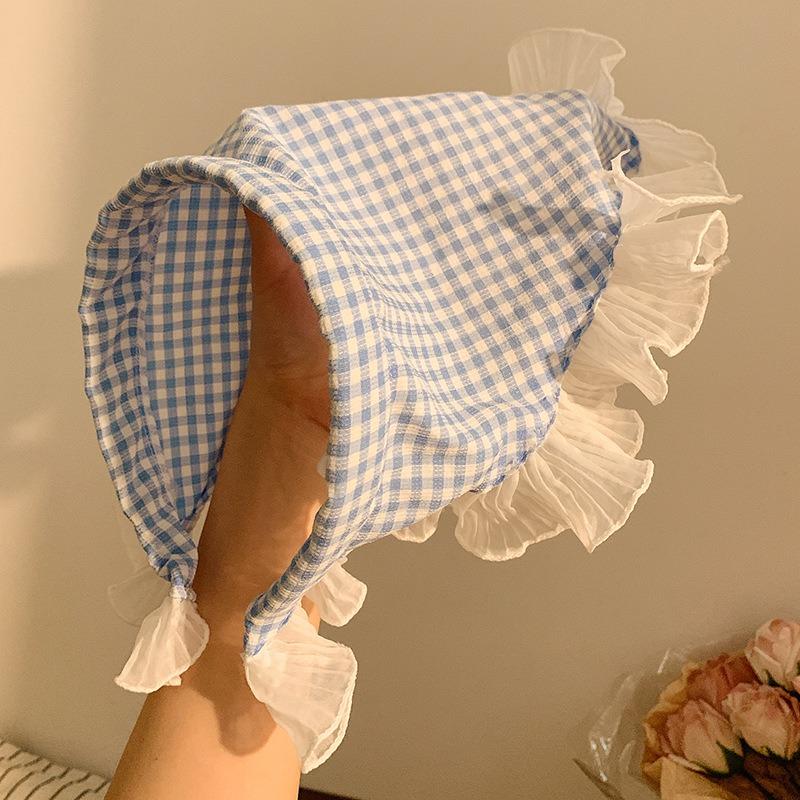 Pastoral Style Headscarf, Square Scarf, Headband, Headscarf, Hair Accessory for Women 1pcs синий