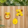 Yousheng 3 Pcs Rustic Wooden Bee Wall Art, Vintage Yellow Beehive Honeycomb Jar Wall Hanging Decor for Farmhouse, Wall, Patio, Fence, Indoor, Outdoor