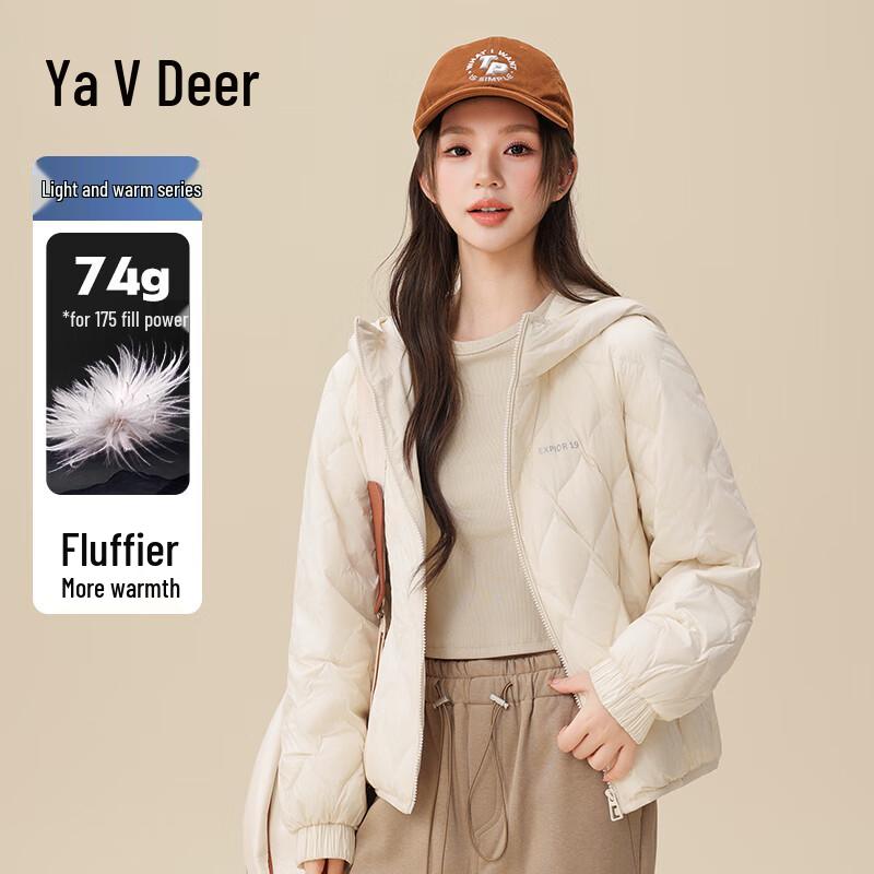 Yalu Women's Lightweight Hooded Short Duck Down Jacket