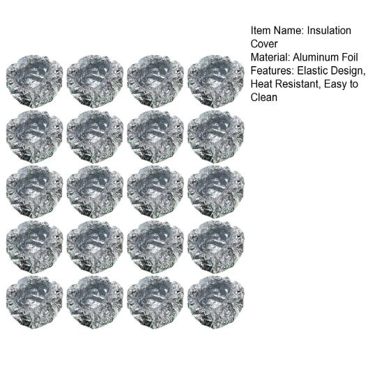 2 Pack Aluminum Foil Film Insulation Cover for Bowls & Plates Elastic Insulation Lid Easy Clean Reusable Kitchen Aid