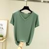 Women's Short-Sleeve Modal V-Neck White Ice Silk Loose T-Shirt