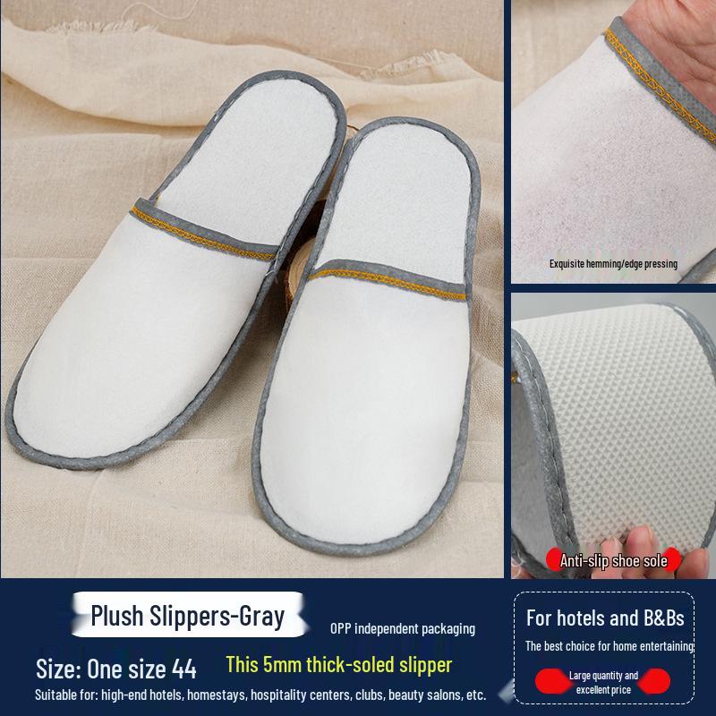 Washable Anti-Slip Winter Fleece Slippers for Guests