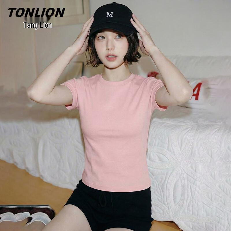 TonLion Women's Slim Fit Short Sleeve Round Neck T-shirt