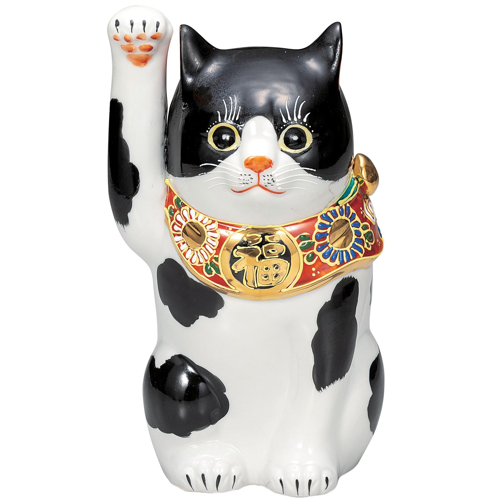 

Kutani Ware 23cm Size Black Maneki-neko Figurine, Right-Handed, Tall, 7, Spots, K9-1644 чорний