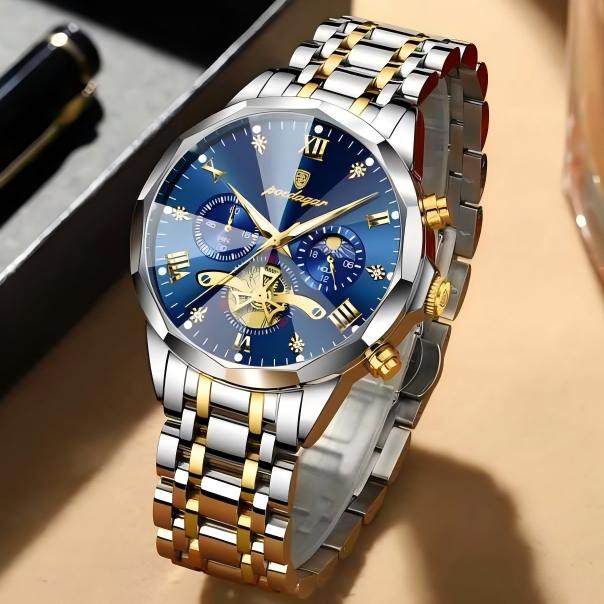 POEDAGAR 938 Quartz Movt Reloj Waterproof Watches Fashion New Business Male Luminous Hands Timing Minutes Display Wristwatches