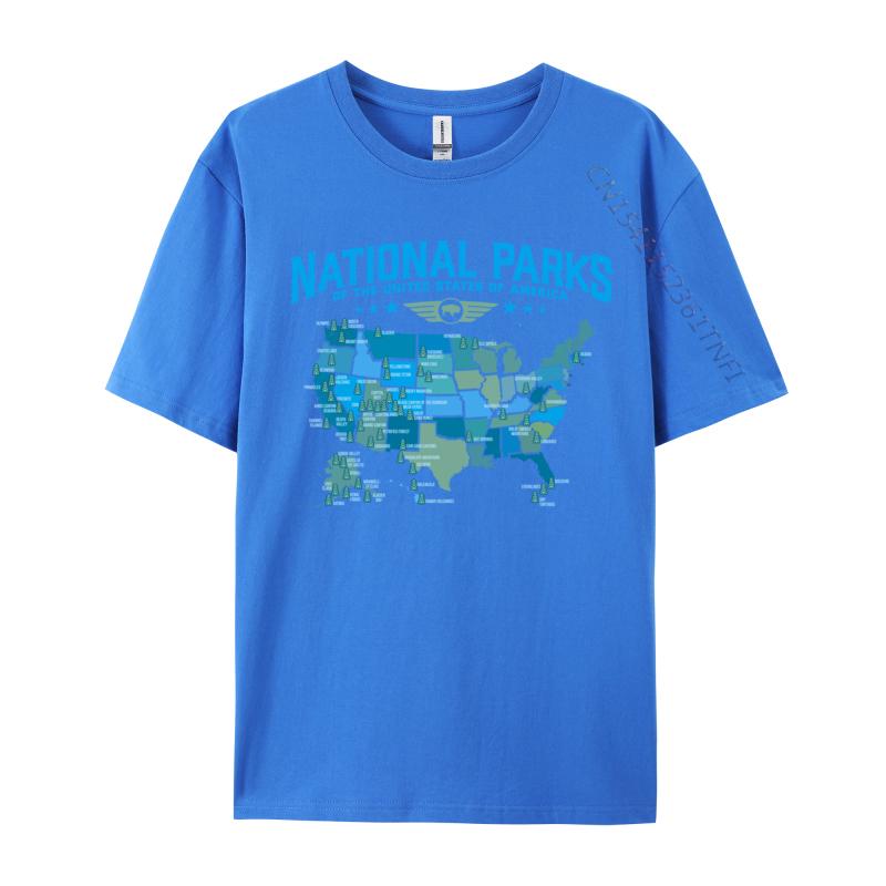 Unisex TShirt All Us National Parks Map Camping 80s Summer Tops Shirt Print Tops Tees Fitted Printed On Tshirts Wholesale