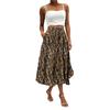 Women's Skirt Bohemian Flower Skirt Solid Color Casual Temperament With Pockets Skirt