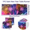 New Year Fireworks Table Flag Navidad Natal Noel Kitchen Table Runner Merry Christmas Decorations For Home 2025 New Year 2025