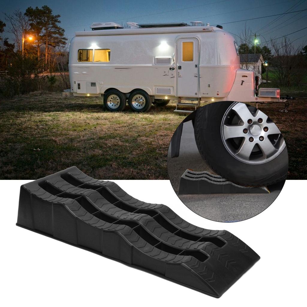 Automotive Leveling Ramp 7716LBS Capacity 3 Different Height Long Lasting Use for Travel Trailer RV Truck Wheel Chock