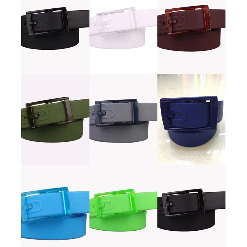 3.5x116cm High Quality Silicone Belt For Men And Women Universal Plastic Buckle Candy Colored Belt