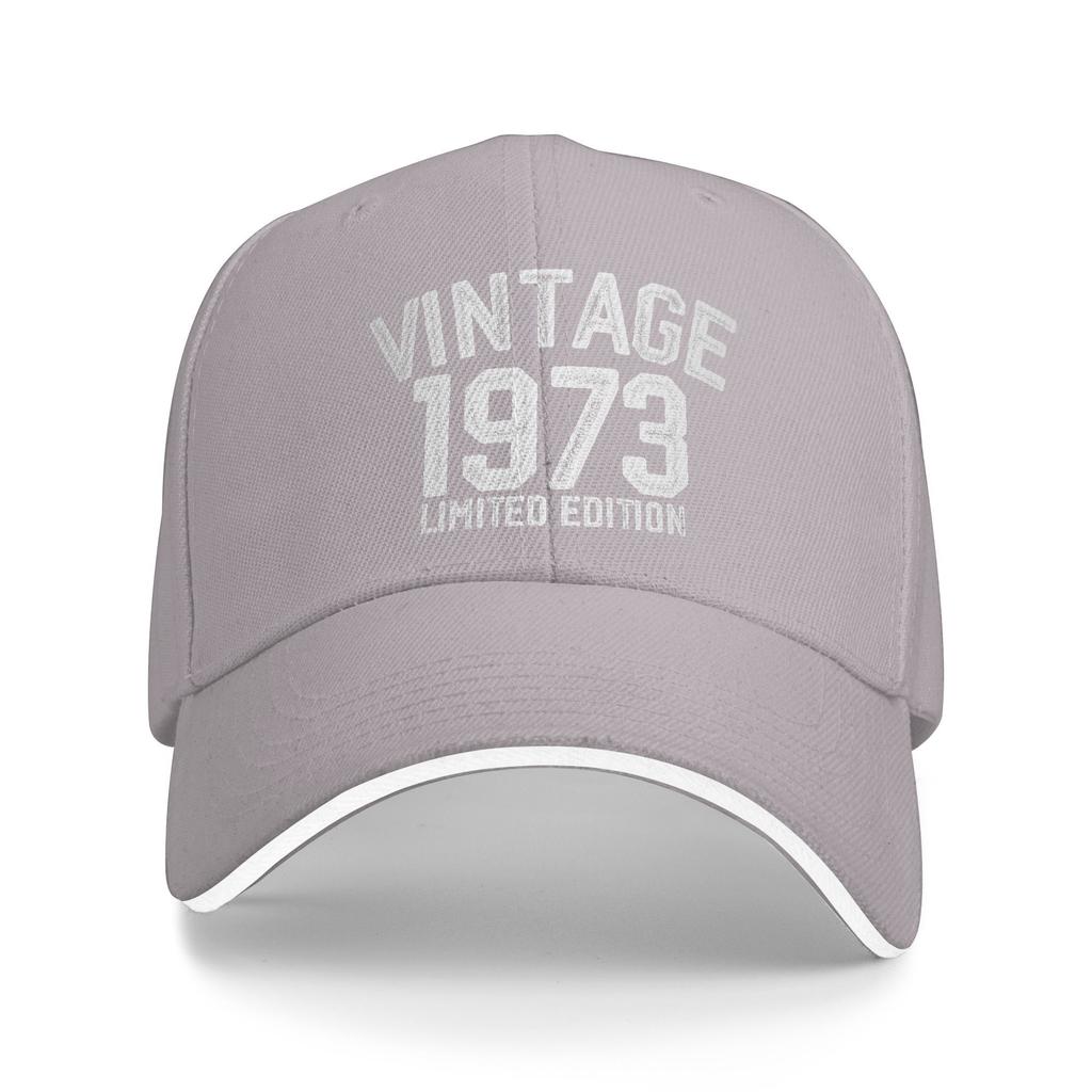 Summer Vintage 1973 Limited 50 years Old 50th Birthday Baseball Cap   Cute Sun Trucker Hat Couple Women Breathable Snapback Cap