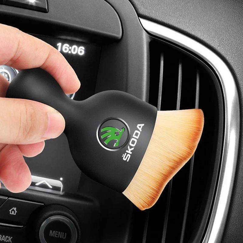 XOWS7 Car Interior Cleaning Tool Air Conditioner Air Outlet Cleaning Brush For Skoda Octavia KAMIQ KODIAQ SUPERB RAPID FABIA YETI
