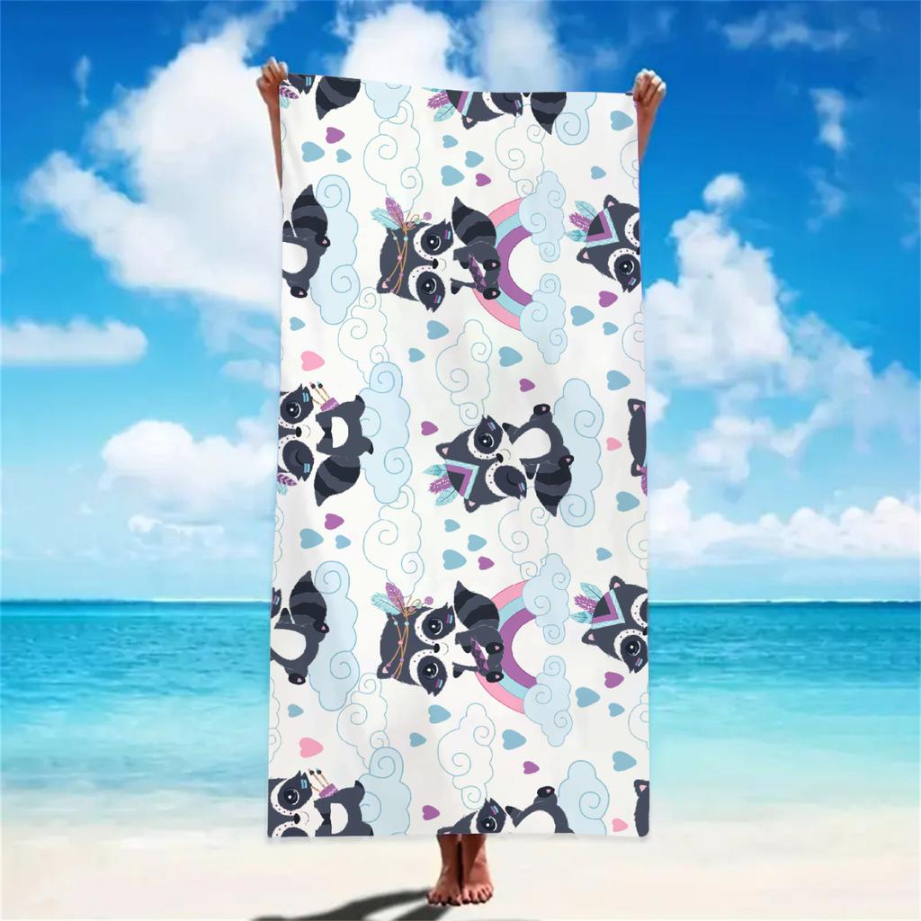 Cute Animal Beach Towel Cartoon Bath Towels Absorbent Quick-Drying Soft Yoga Swimming Outdoor Pool Towel Birthday Gift For Kids