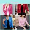 Silk Cotton Vneck Short Cardigan With Hollow Knit For Spring Females