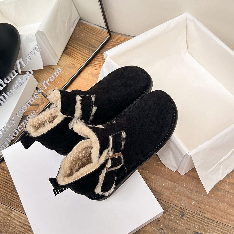 Warm winter chestnuts~! 2025 autumn and winter new round head inner height increase plush snow boots women's warm snow boots