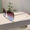 Fashion Rimless Pilot Sunglasses Women Vintage Luxury Brand Design Diamond Cutting Lens Rivet Sun Glasses For Female UV400