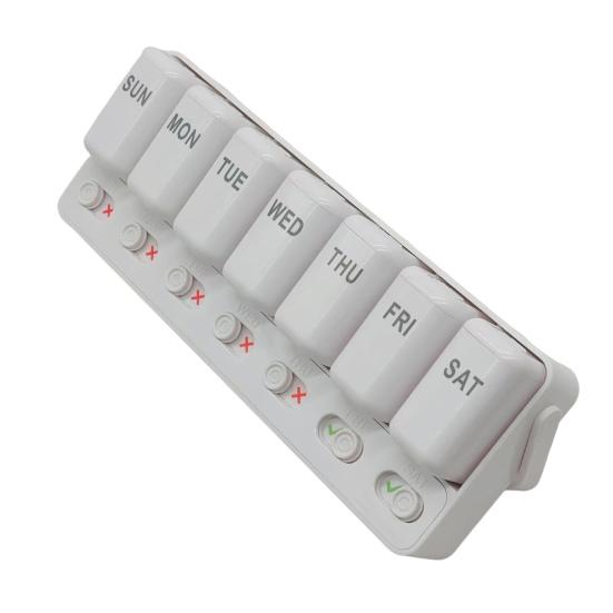 Weekly Pill Organizer 7 Day Travel Pill Case Daily Medicine Box One Time A Day Medication Reminder Portable Pill Box for Fish Oil Supplements