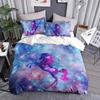 Comforter Winter 3D Bedding Set Galactic Unicorns Reactive Printing Cartoon Series With Children'S Patterns With Pillow