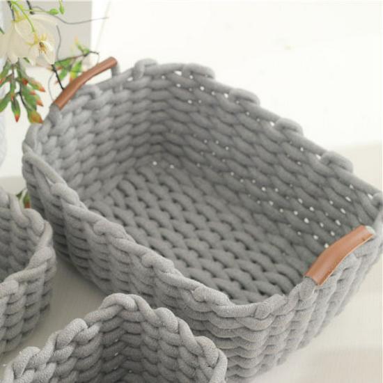 Sundries Cotton Rope Storage Baskets: Large & Small Cosmetic Organizer for Lipsticks & Eyeshadows
