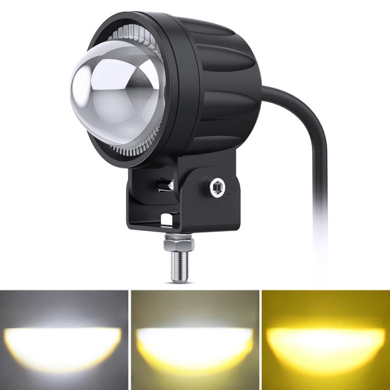 

Мотоциклетный прожектор с внешней линзой, рабочий свет, модифицированная светодиодная лампа для электромобиля жёлтый/белый