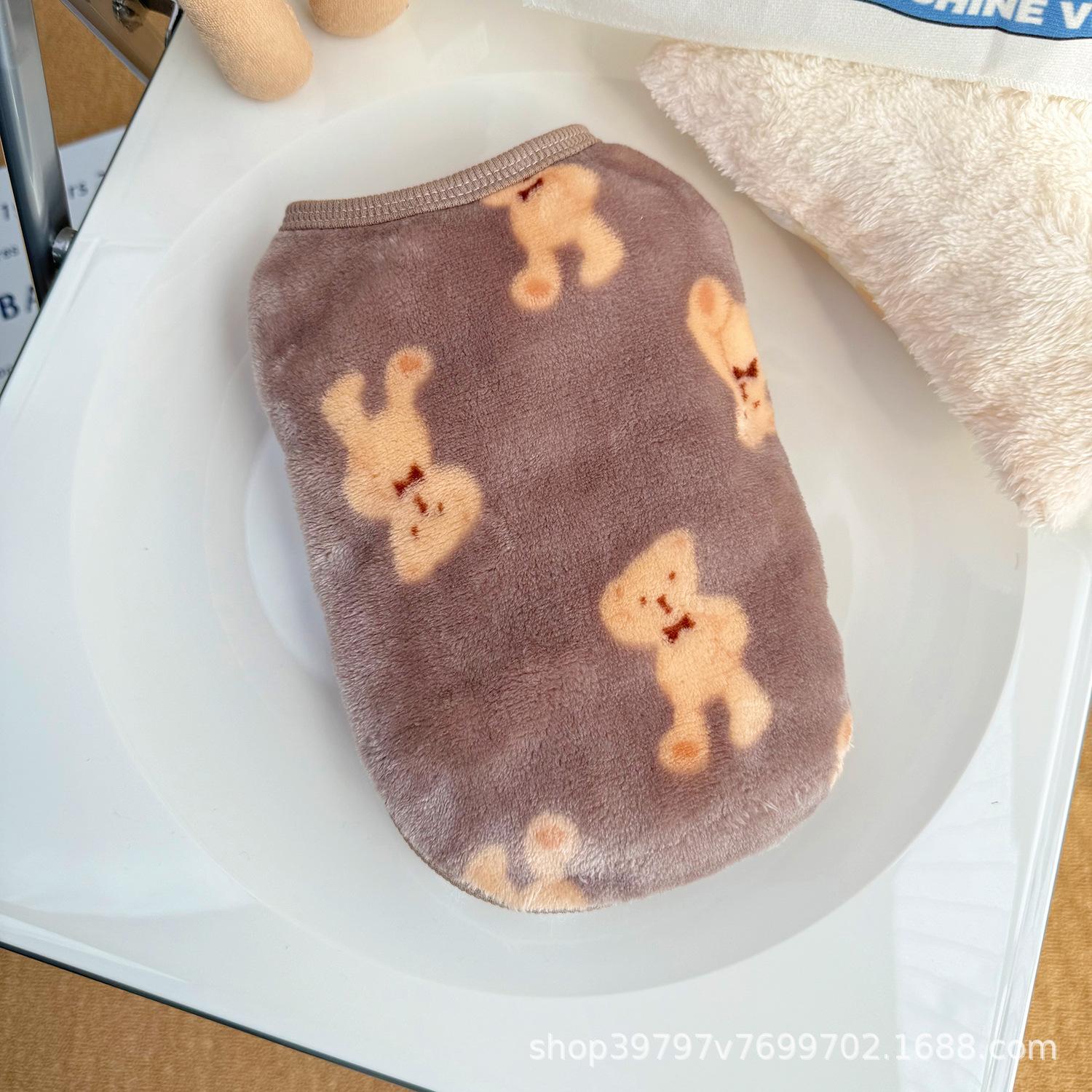 

Одежда для питомцев осень и зима бархатная теплая одежда для собак кошек жилет домашняя одежда пижама мультяшная XS Reference 1-1.5kg