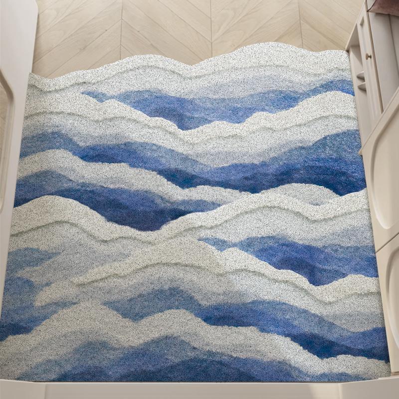 PVC Front Door Anti Slip Foot Mat, Can Be Cut Blanket, Entrance Floor Mat, Advanced  New Wave Silk Ring