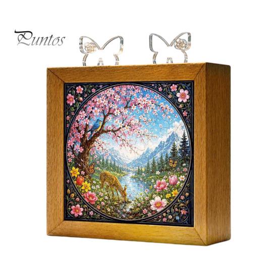 Functional Glowing Home Decor Acrylic Puzzle LED Night Light, 2-In-1 USB Royal Iris Bloom Jigsaw Lamp, DIY Floral Kit Creative Desktop Ambient
