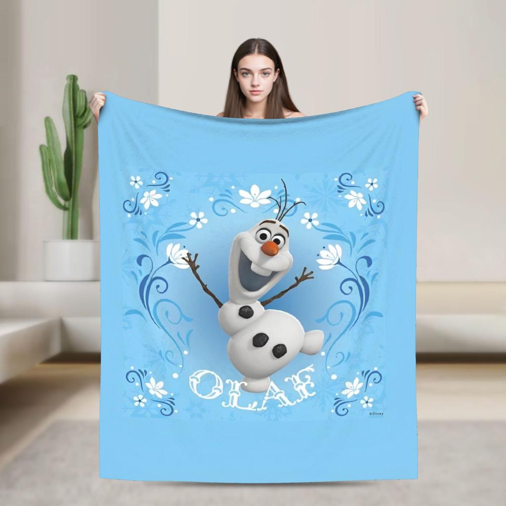Frozen Olaf Cartoon  Blanket  Super Soft Novelty Plush Throw Blanket For Bedroom Airplane Travel Flannel Bedspread Bed Cover